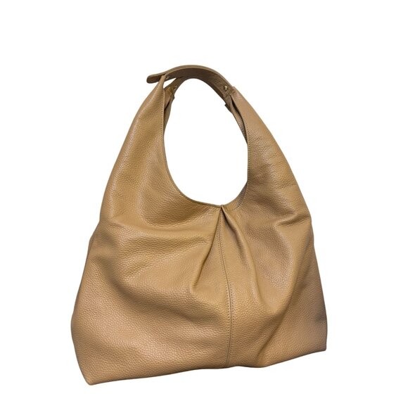 Laggo Soft Leather Hobo Shoulder Bag Camel Textured Handbag - Picture 1 of 6